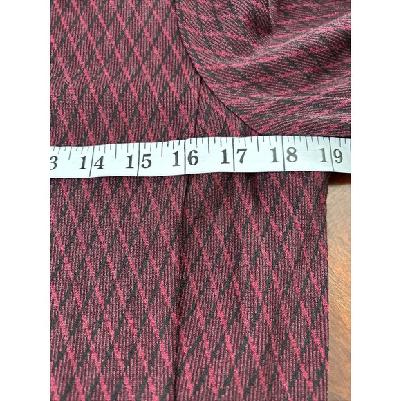 J Jill Ponte Dress Medium Petite Red Black Knit‎ Midi Seamed Stretch Casual Work - Picture 6 of 9